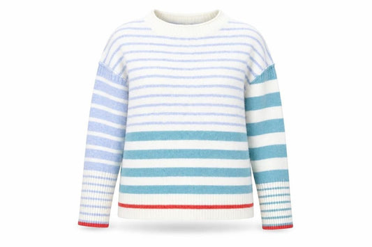 White Stuff Women’s Multicoloured Wool Blend Striped Pullover Jumper Size 10