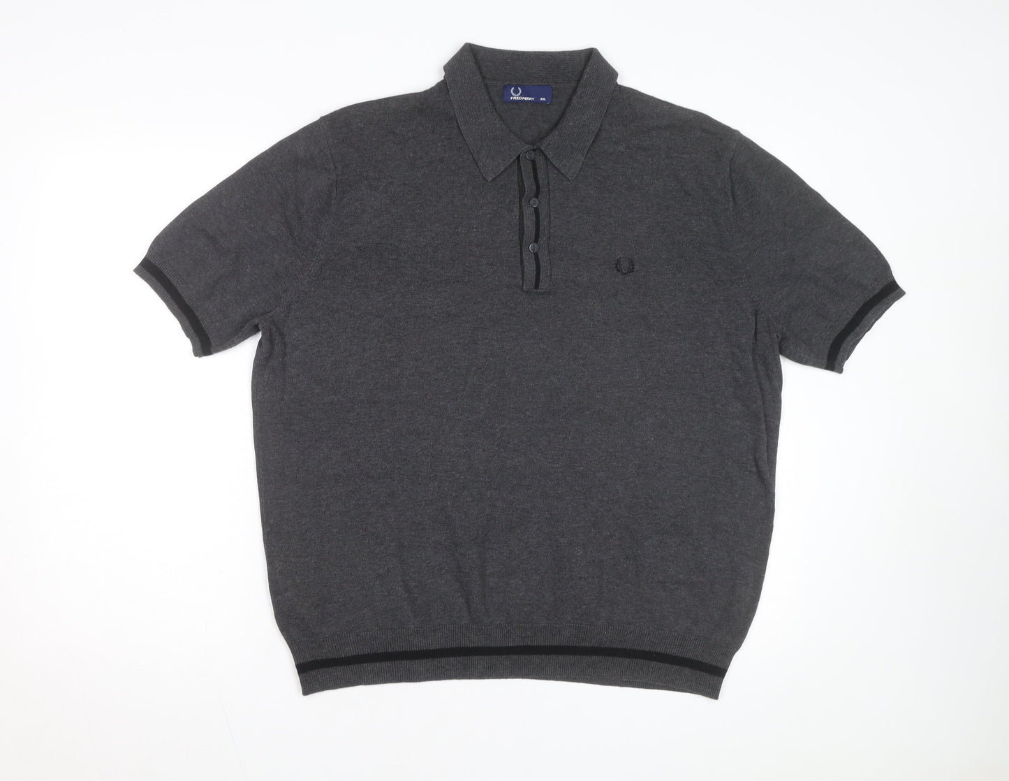 Fred Perry Men's Grey 2XL Cotton Polo Shirt