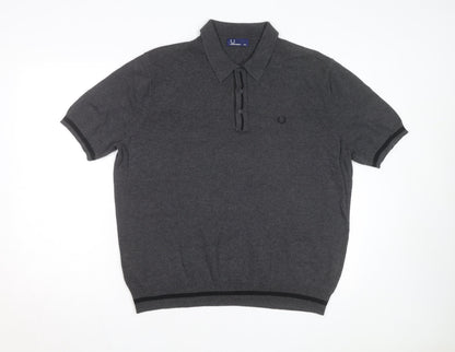 Fred Perry Men's Grey 2XL Cotton Polo Shirt