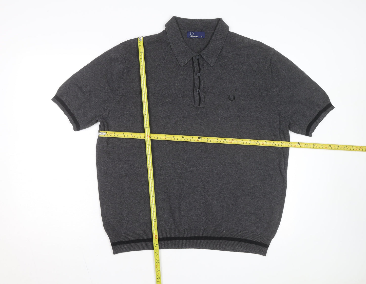 Fred Perry Men's Grey 2XL Cotton Polo Shirt