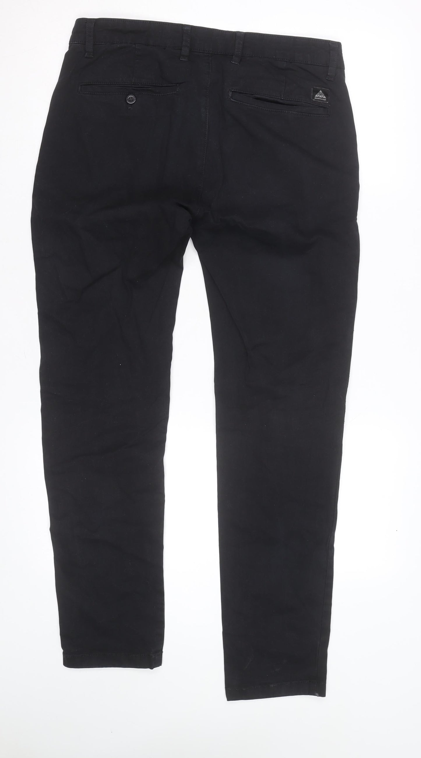 Zara Men Black Slim Fit Cotton Chino Trousers Size 32