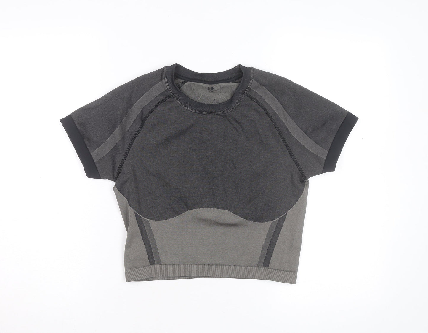 Sweaty Betty Women Grey Cropped Athletic Short Sleeve T-Shirt M