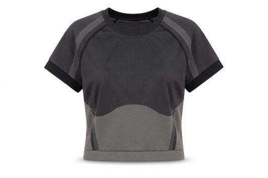 Sweaty Betty Women Grey Cropped Athletic Short Sleeve T-Shirt M