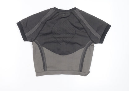 Sweaty Betty Women Grey Cropped Athletic Short Sleeve T-Shirt M