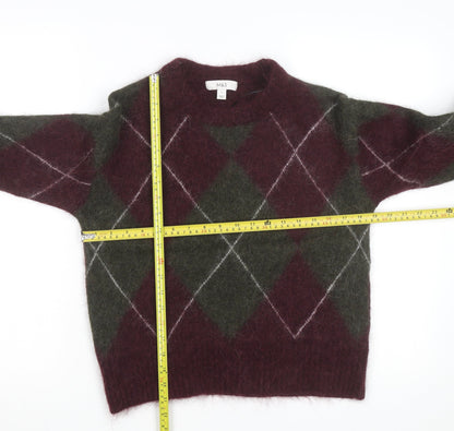 Marks and Spencer Women’s Multicoloured Argyle Wool Pullover Jumper S