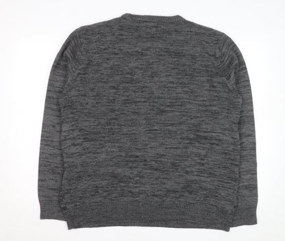 Tu Men's Grey Penguin Christmas Jumper XL Crew Neck Knit