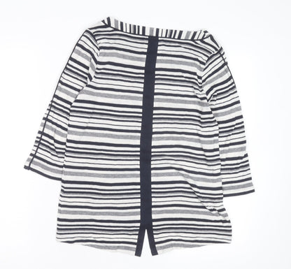 Marks and Spencer Per Una Women’s Multicoloured Stripe Boat Neck Jumper Size 14