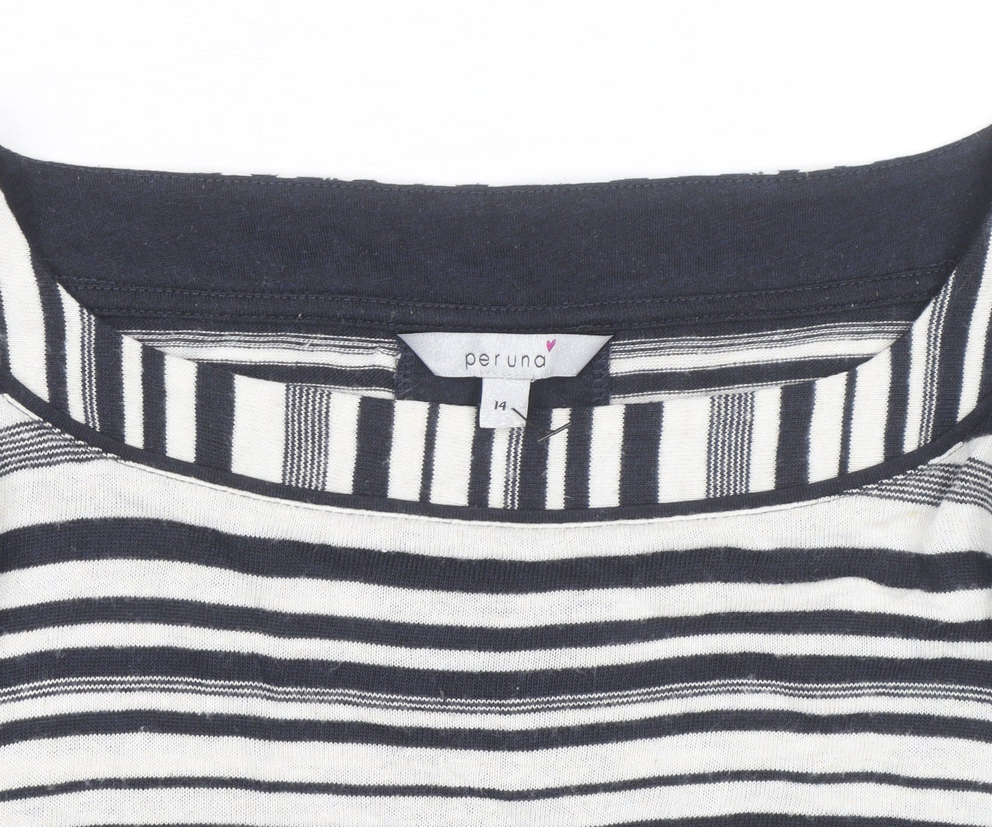 Marks and Spencer Per Una Women’s Multicoloured Stripe Boat Neck Jumper Size 14