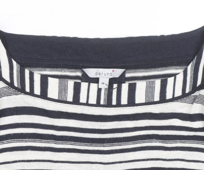 Marks and Spencer Per Una Women’s Multicoloured Stripe Boat Neck Jumper Size 14