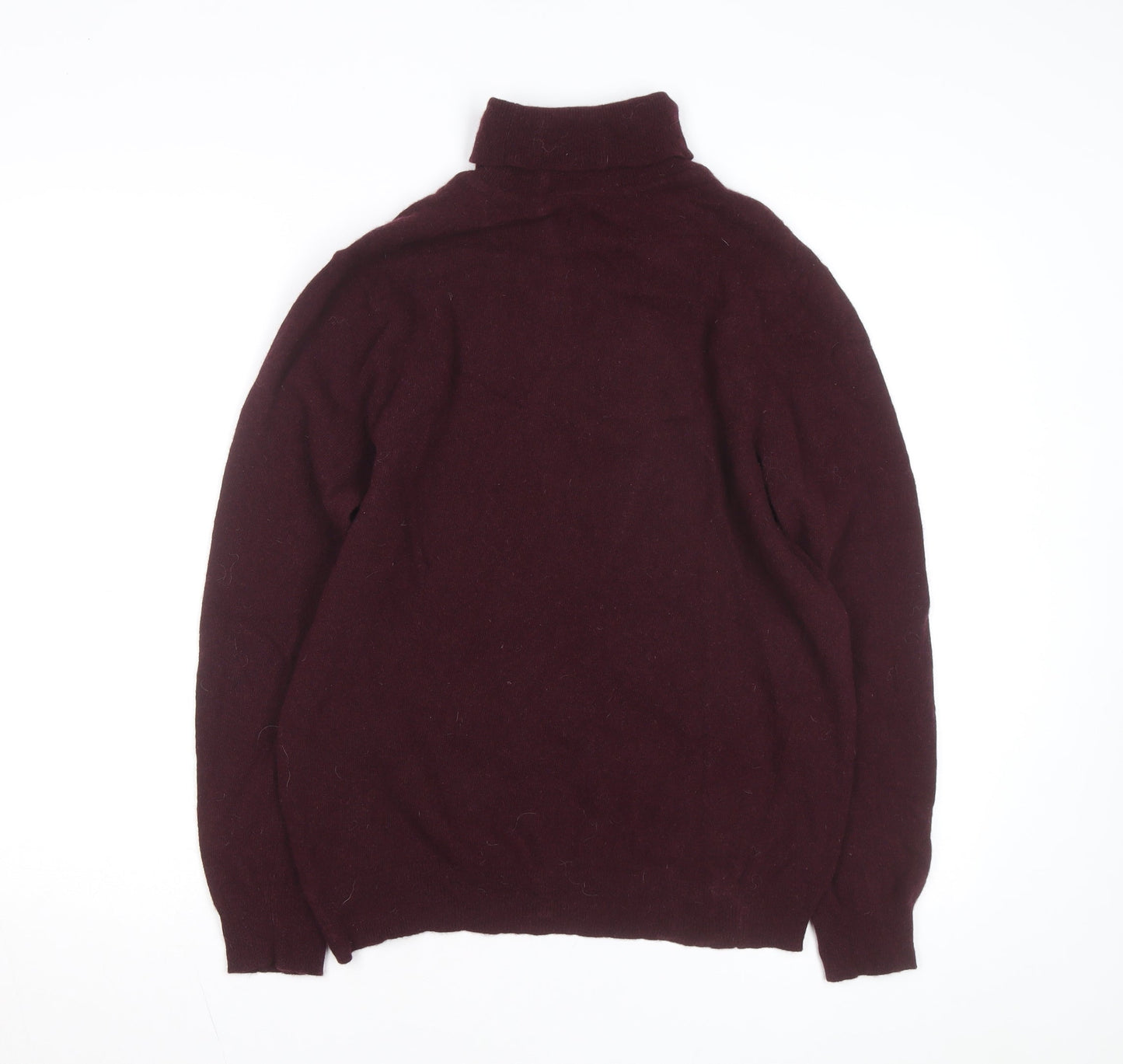 Savile Row Company Men's Brown Merino Cashmere Roll Neck Jumper L
