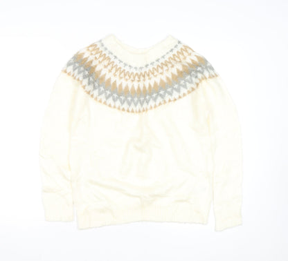E hyphen world gallery Women Ivory Fair Isle Knit Jumper M