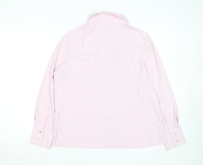 Marks and Spencer Women Pink Regular Fit Long Sleeve Button-Up Shirt Size 14