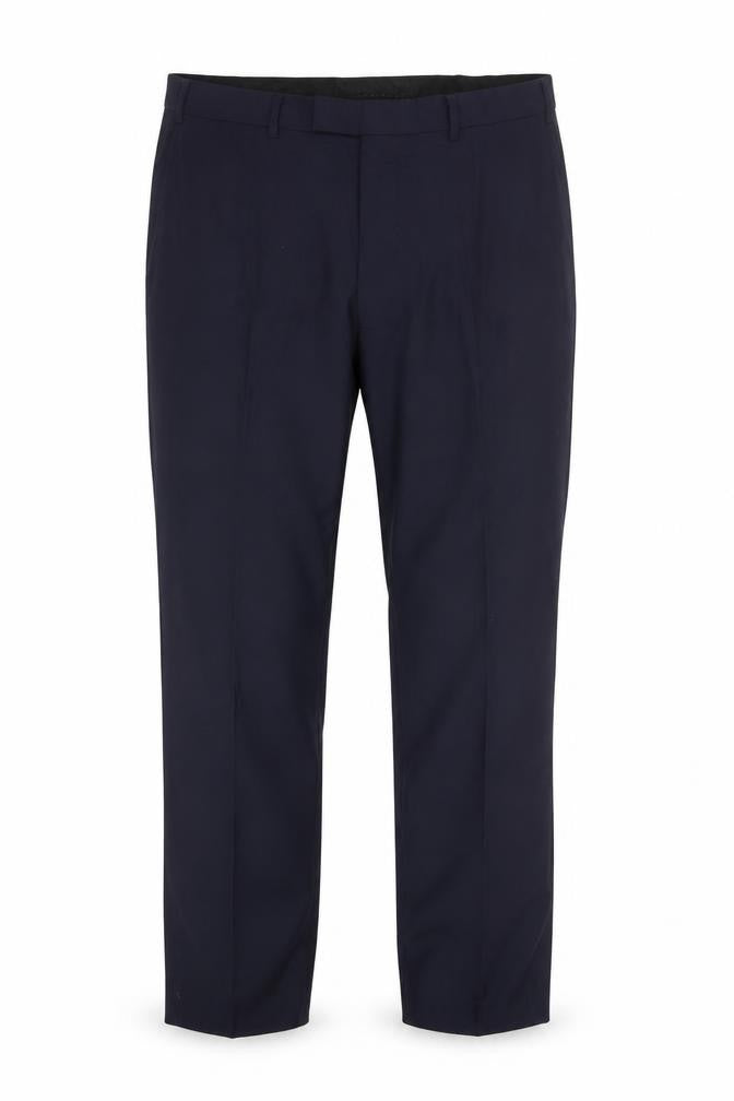 Moss Men's Blue Slim Fit Dress Pants 32R Wool Blend Formal Trousers