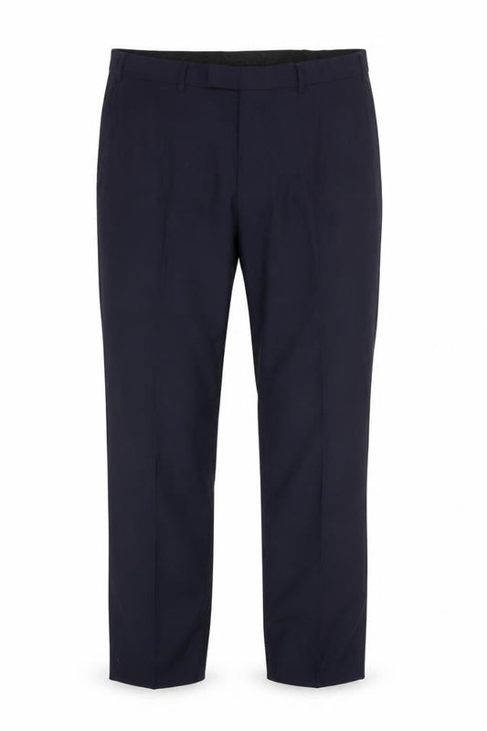 Moss Men's Blue Slim Fit Dress Pants 32R Wool Blend Formal Trousers
