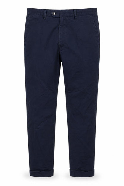 Gutteridge Men's Navy Blue Chino Trousers Size 36 Regular Cotton