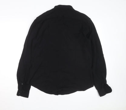 Zara Men Black Slim Fit Button-Up Long Sleeve Shirt L