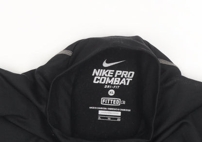 Nike Men's Black XL Pro Combat Dri-Fit Long Sleeve Compression Top