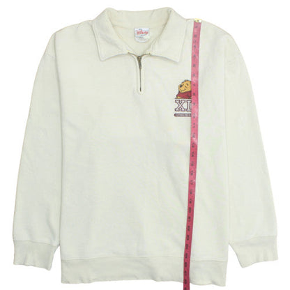 Disney Store Womens Ivory 1/4 Zip Sweatshirt XL Winnie the Pooh