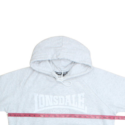 Lonsdale Women Grey Hoodie Size 16 Pullover Cotton Blend
