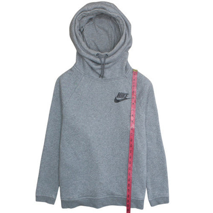 Nike Women Grey Long Sleeve Pullover Hoodie Size L