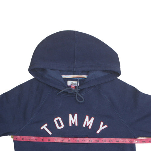 Tommy Hilfiger Men's Blue Pullover Hoodie Size M Embroidered Logo