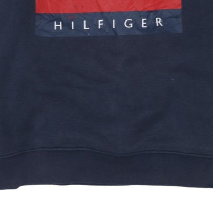 Tommy Hilfiger Men's Navy Blue Crew Neck Logo Sweatshirt Size L