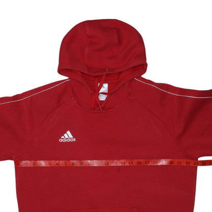 Adidas Mens Red Pullover Hoodie L Sports Fleece Sweatshirt