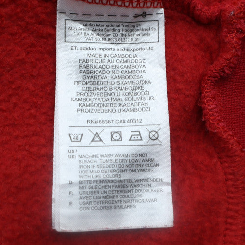 Adidas Mens Red Pullover Hoodie L Sports Fleece Sweatshirt