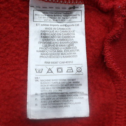 Adidas Mens Red Pullover Hoodie L Sports Fleece Sweatshirt