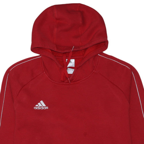 Adidas Mens Red Pullover Hoodie L Sports Fleece Sweatshirt