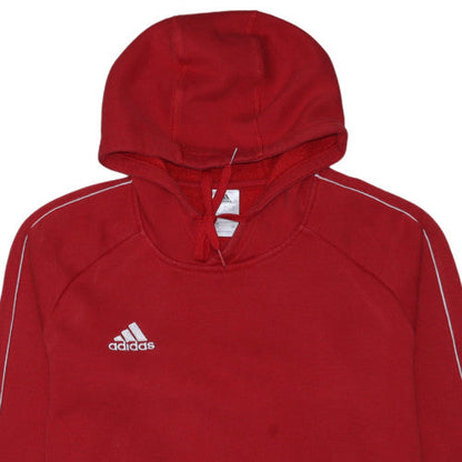 Adidas Mens Red Pullover Hoodie L Sports Fleece Sweatshirt