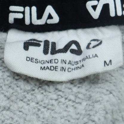 FILA Mens Grey Pullover Hoodie M Regular Fit Fleece Sweatshirt