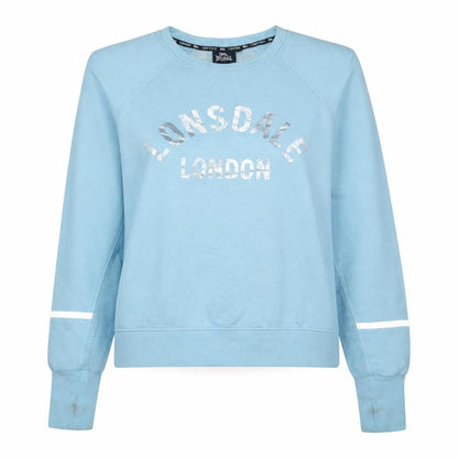 Lonsdale Women Blue Logo Crew Neck Sweatshirt Size 14