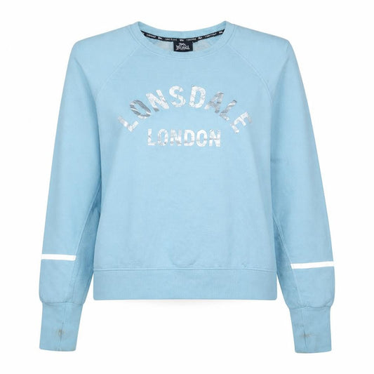 Lonsdale Women Blue Logo Crew Neck Sweatshirt Size 14
