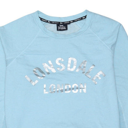Lonsdale Women Blue Logo Crew Neck Sweatshirt Size 14