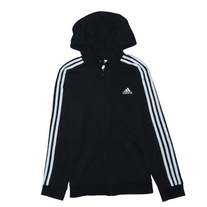 Adidas Womens Black Full Zip Hooded Sweatshirt Size M 12-14