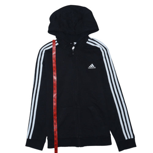 Adidas Womens Black Full Zip Hooded Sweatshirt Size M 12-14