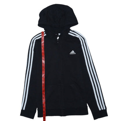Adidas Womens Black Full Zip Hooded Sweatshirt Size M 12-14