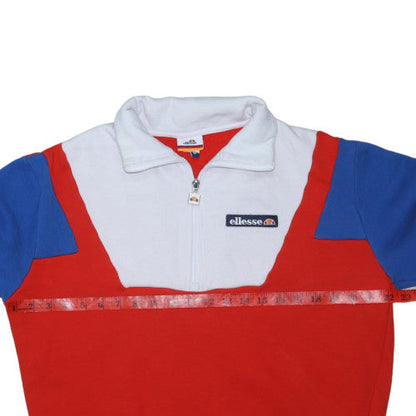 Ellesse Mens Red 1/2 Zip Colour Block Sweatshirt M Retro