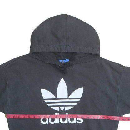 Adidas Womens Black Size 12 Trefoil Pullover Hoodie Sweatshirt
