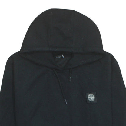 Stone Island Womens Black Pullover Hoodie L Graphic Print Cotton