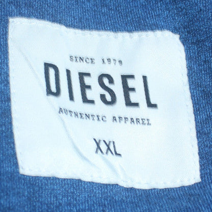 Diesel Mens Blue XXL Pullover Hoodie Cotton Blend Graphic Print