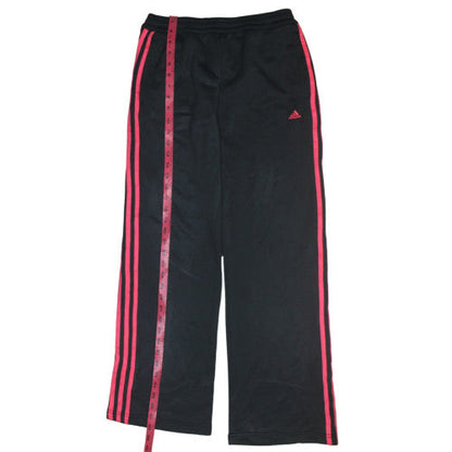 Adidas Womens Black Track Pants M Elastic Waist Side Stripe