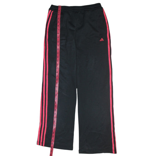 Adidas Womens Black Track Pants M Elastic Waist Side Stripe