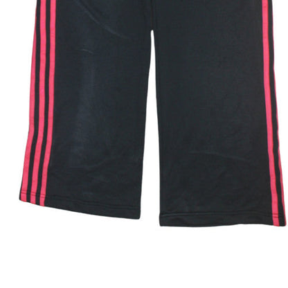 Adidas Womens Black Track Pants M Elastic Waist Side Stripe