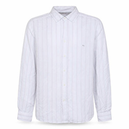 Lacoste Men's White Striped Long Sleeve Cotton Shirt Size 42