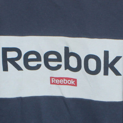 Reebok Men's Blue Pullover Sweatshirt M Crew Neck Logo Sportswear