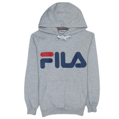 FILA Womens Grey XS Pullover Hoodie Sweatshirt with Logo Print