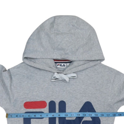 FILA Womens Grey XS Pullover Hoodie Sweatshirt with Logo Print