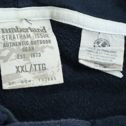 Timberland Men's Blue 2XL Pullover Hoodie with Embroidered Logo